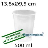 1000 vasos reutilizables transparentes 500 ml