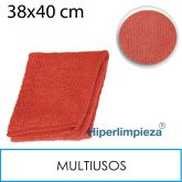 6 bayetas microfibra 270g 38x40cm rojo