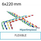 8000 Pajitas para beber flexibles papel rayas colores 6x220mm