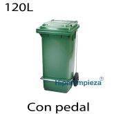 Contenedor basura 120L verde con pedal