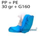 Cubrezapatos polipropileno + polietileno azul 500uds