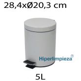 Papelera metálica pedal blanca 5L 28,4x20,3cm
