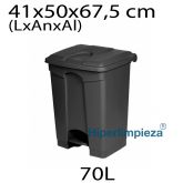Papelera reciclaje 70L pedal 41x50x67,5 cm negra