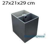 Papelera reciclaje rectangular 10L acero 2 cajas 27x21x29 cm
