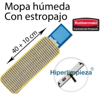 10 Recambio Mopa Microfibra Amarilla Con Estropajo Rubbermaid 40 cm 1