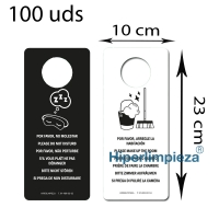 100 carteles no molestar blanco/negro plastificados