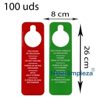 100 carteles no molestar verde/rojo plastificados