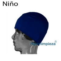 100 Gorros de poliéster azul niño