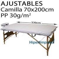 100 sábanas desechables ajust. 30g blanco 95x220cm