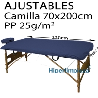 100 sábanas desechables ajust. azul oscuro 95x220cm