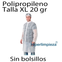 100 uds Bata dese. polipropileno blanco 20g XL s/bolsillo