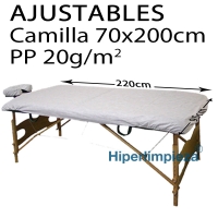 100 uds Sábanas desechable ajustables blancas 95x220cm
