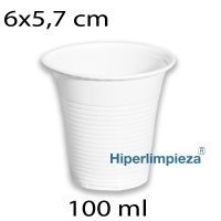 100 vasos desechables blancos 100 ml