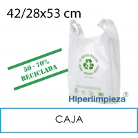 1000 Bolsas 50-70% recicladas blancas 42/28x53 cm