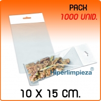 1000 bolsas PP solapa y eurotaladro G160 10x15 cm
