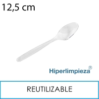 1000 cucharas café PS transparente reutilizables 125mm