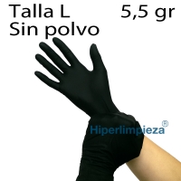 1000 guantes nitrilo extra negro 5,5 gr talla L