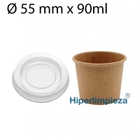1000 Salseros kraft 90ml con tapa