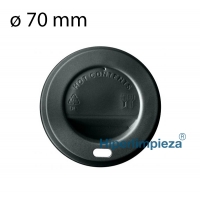 1000 tapas para vaso negras 70mm 7oz