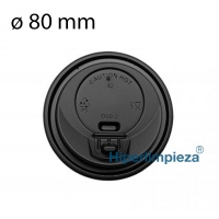 1000 tapas para vaso negras 80mm 8oz