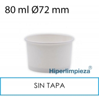 1000 Tarrinas papel blanco helado 80 ml 3oz