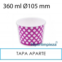 1000 Tarrinas papel topos helado 360 ml 12oz