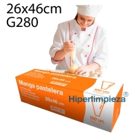 1000 uds manga pastelera G280 transparente 26x46cm