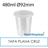 1000 vasos con tapa plana cruz 480 ml