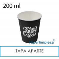 1000 Vasos papel negro vending 200ml 7oz