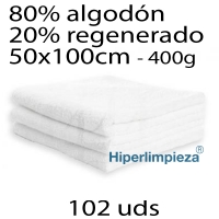 102 Toallas blancas LAVABO de algodón 400g