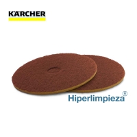 2 cepillos-esponja circular duro marrón 432 mm