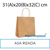 200 bolsas papel asa rizada 31x20x32cm 115gr