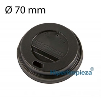 2000 Tapas negras PS para vaso 195ml y 210ml 70mm