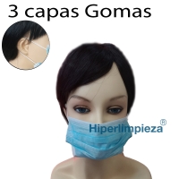 2000 uds mascarillas higiénicas 3 capas gomas azules