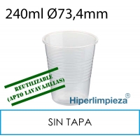 2000 Vasos reutilizables PP 240ml transparente
