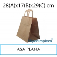 250 bolsas papel asa plana 28x17x29cm 80gr