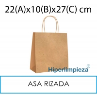 250 bolsas papel asa rizada 22x10x27cm 115gr