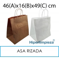 250 bolsas papel asa rizada 46x16x49cm 80gr
