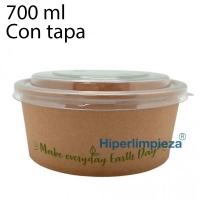264 envases para ensalada con tapa PET 15 cm 700ml