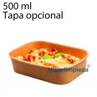 300 envases kraft para llevar 500ml 17x12x4cm