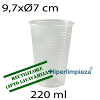 3000 uds vasos reutilizables transparentes 220 ml