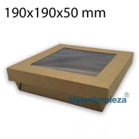 320 cajas con ventana kraft 1470ml 19x19x5cm