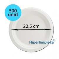 500 platos reutilizables caña de azúcar 22,5 cm