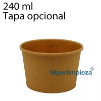 500 soperas de cartón kraft 240ml 96mm