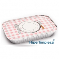 500 tapas envases rectangular de 1500ml