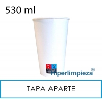500 Vasos de cartón blanco 530ml