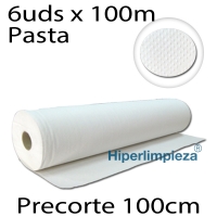 6 rollos papel camilla pasta 100 m 2 capas