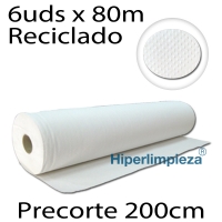 6 rollos papel camilla reciclado 80 m precorte 2 m