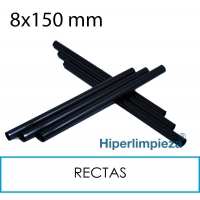 6000 Pajitas rectas reutilizables pla negro 8x150mm