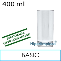 9 vasos reutilizables Basic PC 400 ml